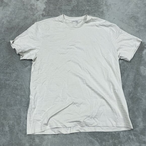 Calvin Klein White Cotton Crew Neck T-Shirt XL Lightweight Classic Fit a1026 - Picture 1 of 7